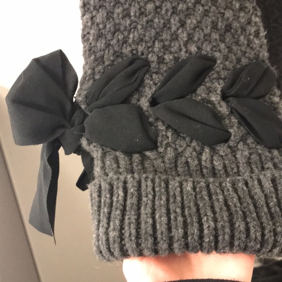 Charcoal Club Monaco Wool Sweater with Bow detail - Picture 3 of 6
